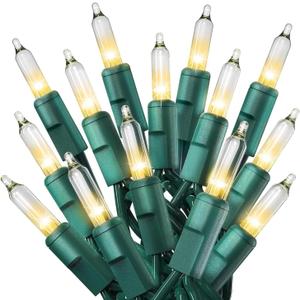 PREXTEX 300 Count Clear Christmas Tree Lights with Green Wire - 60 ft Warm White Twinkle Lights for Indoor or Outdoor Use - Holiday Fairy String Lights for Christmas Trees, Patios, and More