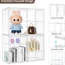 Acrylic Display Case, 4 Pack Large Figure Clear Display Case, Adjustable Layers with a Removable Divider Display Cases for Collectibles with Magnetic Door