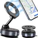 Vacuum Magnetic Phone Holders for Your Car, 360 Adjustable Car Phone Holder for Magsafe with Powerful Magnet, Folding Car Mount for iPhone 17 Pro Max 16 15 14 13 12 Air Plus & Android (Black)