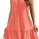 Halife Swimsuit Coverup for Women 2026 Vacation Beach Cover Ups Spaghetti Straps Bathing Suit Cover Up Sundress (Small, Coral)