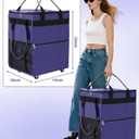 Reusable Grocery Bag on 5 Wheels - 84L Foldable Rolling Tote Bag Shopping Cart with Handles, Carries Up to 90 LBS, Navy Blue