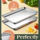 Baking Sheet Set of 2, Commercial Grade Stainless Steel Cookie Sheets for Baking, 18 x 13 Inch Thicker Large Baking Pans Oven Tray, Warp Resistant Nonstick Half Sheet Pan, Nontoxic & Heavy Duty