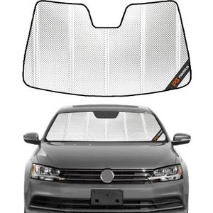 Pigenius Windshield Sun Shade for VW Jetta 2011-2018. Reflective Aluminum Film Front Window Sunshade - BLAZBLOCK