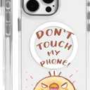 Case for iPhone 15 Pro Max,Don't Touch My Phone Clear Cases,Compatible with MagSafe,Slim Shockproof Magnetic Phone Sleeve Case for Girls Man,Scratch-Resistant Back