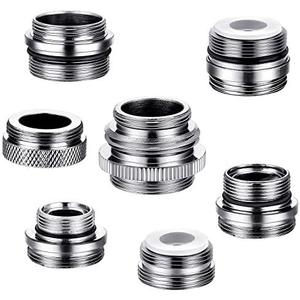 Hotop 7 Pieces Faucet Adapter Kit, Brass Aerator Male/Female Faucet Adapter to Connect Garden Hose, Standard Hose via Diverter