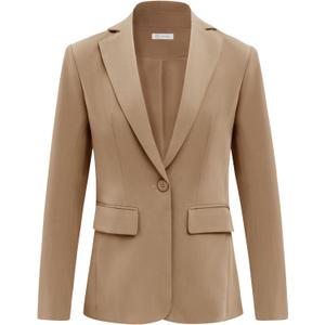 Cicy Bell Womens Work Blazers Long Sleeve Open Front Suit Jackets 2025 Business Casual Outfits (Medium, Dark Khaki)