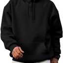JMIERR Mens Casual Cotton Hooded Collar Drawstring Hoodies Pullover Sweatshirts Casual Long Sleeve Shirts. Size L