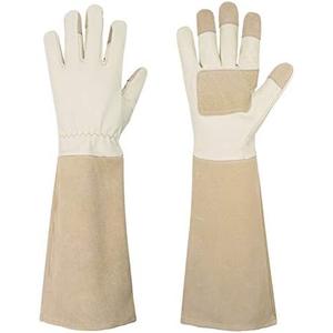 HANDLANDY Rose Pruning Gloves for Men & Women, Long Thorn Proof Gardening Gloves, Breathable Pigskin Leather Gauntlet, Best Garden Gifts & Tools for Gardener, L