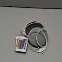 Mudder 2 Pcs Light LED Base Wood LED Display Base for Glass Art Decor Crystal Acrylic Resin, 16 Colored USB Light with Remote Wooden Round Lamp Stand for 3D Crystal Ball Room Home Decor(Black)