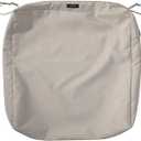 Classic Accessories Ravenna Water-Resistant 21 x 19 x 5 Inch Rectangle Outdoor Seat Cushion Slip Cover, Patio Furniture Chair Cushion Cover, Mushroom, Patio Furniture Cushion Covers 2 pcs 