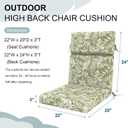 DYTXIII Outdoor High Back Chair Cushions Set of 2, 44"x22" Water Repellent Patio Seat Cushions with Elastic Sponge, All Weather Chair Pads for Rocking, Dining Chairs, Patio Furniture - Tropical Green, 44”x22”x3”
