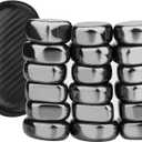 Fidget Slime Putty Magnet Ferrite Putty Fridge Large 18 PCS Hematite Magnetic Stones for Adults Stress Relief Fidget Toy, Refrigerator Magnets for Home Office, Christmas Stocking Stuffer Fillers (Black)