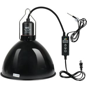 LUCKY HERP Reptile Light Fixture 250W (No Temperature Control Function), Aluminum 8.1inch Dome Reptile Lamp Fixture, Reptile Heat Lamp Fixture for UVB Bulb Basking Heat Bulb