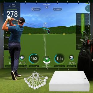 Golf Simulator Impact Screen for Training Indoor/Outdoor, 3D Air Mesh Golf Impact Screen, Ultra Clear Projector Screen for Home with Grommet Holes, 8 Size Options (9.8 ft x 13.0 ft (118'' x 157''))