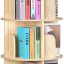 Kryonix Rotating Bookshelf, Solid Pine Wood Spinning Bookshelf Tower 5 Tier, 360 Revolving Bookcase for Kids, Multi-Functiona Corner Round Turning Book Shelf Organizer for Small Spaces