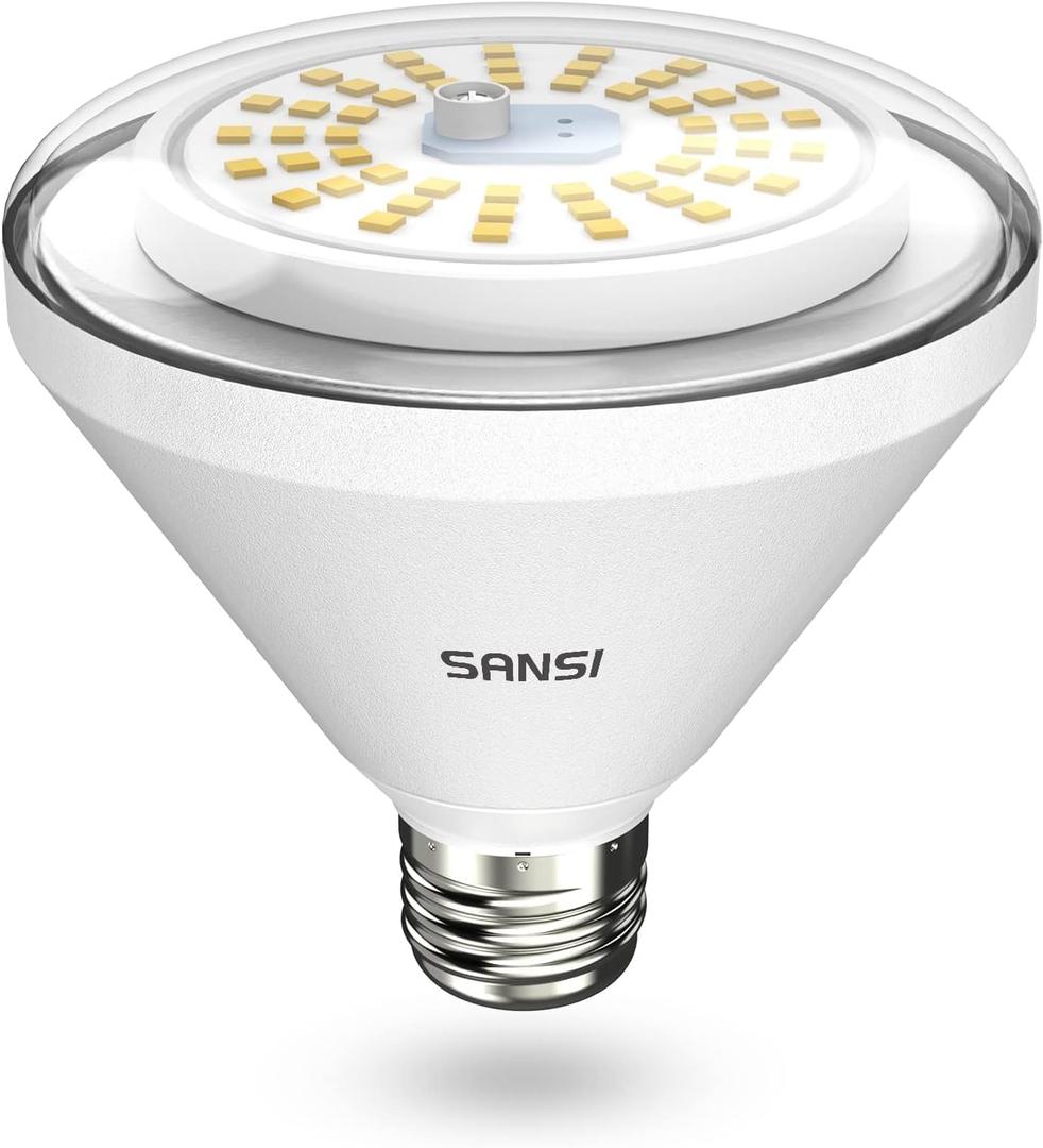 SANSI 200W Equivalent LED Grow Light Bulb, BR30 24W Full Spectrum Grow Bulb with 120 Wide Beam Angle, 4000K Daylight White IP54 Waterproof Plant Lights for Indoor Outdoor Plants SANSI 200W Equivalent LED Grow Light Bulb, BR30 24W Full Spectrum Grow Bulb with 120 Wide Beam Angle, 4000K Daylight White IP54 Waterproof Plant Lights for Indoor Outdoor Plants