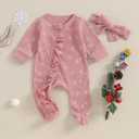 Halloween Baby Boy Girl Outfit Pumpkin Long Sleeve Onesie Romper Jumpsuit Halloween Clothes Girl Boy (Newborn, Pink Christmas Tree)