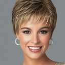 SEVENCOLORS Short Dark Brown Mixed Blonde Pixie Cut Wigs for Women Synthetic Layered Highlight Wigs with Bangs Natural Hair Replacement Wig