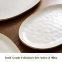 famiware Serving Platter, Oval 15.59/ 14.3/ 12.9inch Serving Dishes for Entertaining, Serving Bowls, Dishwasher Safe, Stoneware Serving Trays for Party, Food, Turkey, Cheese, Reactive Glaze, Matte White