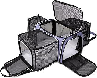blackCat Carriers & Bags Pet Airline Approved Expandable Foldable Soft Dog Carrier 5 Open Doors Reflective Tapes Travel Bag, (11inw x 18inL)