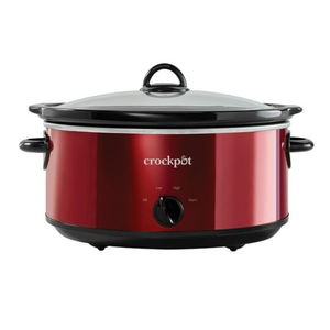 6-Quart Manual Slow Cooker, Red Stainless Steel, Enjoy Healthy, Delicious Meals Without Cleaning Up More Than One Pot