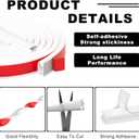 Weather Stripping Door Seal Strip, D Shape Rubber Door Weather Stripping,Self Adhesive Doors Seal Strip for Window Frame Weatherstripping Soundproofing Insulation (White, 23FT)