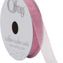 Berwick Offray 5/8" Nylon Sheer Ribbon, Pink, 25 Yards