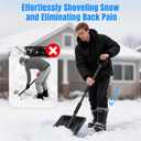 Snow Shovel, Snow Shovel for Driveway with Assist D-Handle and 11-Inch Blade, 42-Inch Adjustable Portable Survival Shovel for Driveway, Cars, Snowmobiles, Camping and Emergency