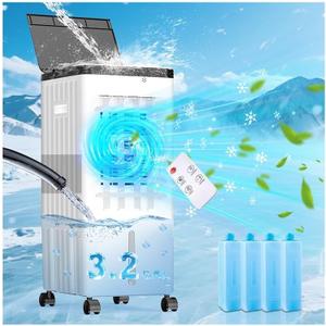 Portable Air Conditioners, 2026 Upgraded 3-in-1 Evaporative Cooler with 4 Ice Packs, Fast Cooling Swamp Cooler/Windowless Air Conditioner 3 Speeds Portable AC for Bedroom, Office, Kitchen(3.2Gal)
