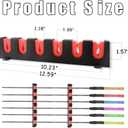 Fishing Rod Holder Wall Mount Fishing Pole Rack Garage Shed or Boat Holds 6 Rods Space-Saving Storage Organizer for Indoor & Outdoor Fishing Gear