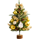 Tabletop Christmas Tree, 24inch/2ft Mini Christmas Tree, Tabletop Small Xmas Tree for Holiday Indoor DIY Christmas Decoration (Gold)