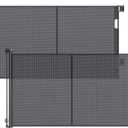 2 Pack Reinforced Retractable Baby Gates for Doorways, 60" Wide Retractable Dog Gate with Support Rods - Prevent Crawling Under, 5 Ft Wide Indoor Outdoor Retractable Gate Mesh Gate for Stairs, Black