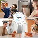 CASEKOO Glossy 360 Spin Magnetic Stand for iPhone 17 Pro Max Case [Fit for MagSafe][17FT Military Protection] Slim Hand-Polished Frame Titanium Alloy Sturdy Stand 6.9", Glossy Cosmic Orange