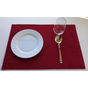 Red Placemats Set of 4, Double Layered Burgundy Place mats for Dining Table, Cranberry Waterproof Table Mats for Kitchen Table for Fiesta, Dinner, Wedding, Decor, Thanksgiving, Halloween, Christmas
