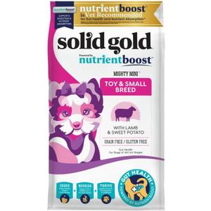 Solid Gold Small Breed Dry Dog Food - Grain Free & Gluten Free Made w/Real Lamb - High Fiber, Probiotic Dry Dog Food for Dogs - Nutrientboost - 11 LB Bag (11 Pound)