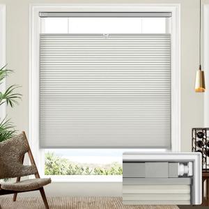 Lazblinds Upgraded Top Down Bottom Up (TDBU) Honeycomb Blinds, No Drill No Tools Easy Install Cordless Cellular Shades for Windows 33" W x 64" H, Dove Grey - Light Filtering