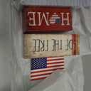 4 Pcs Patriotic Wooden Centerpieces - Red White Blue Farmhouse Tiered Tray Decor, Durable Home Shelf Display for Memorial Day, Veterans Day, 4th of July, 250th Anniversary
