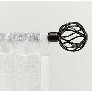 Exclusive Home Curtains Ogee 1" Curtain Rod and Coordinating Finial Set, Matte Bronze, Adjustable 36"-72"