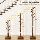 Taitiy Solid Wood Coat Rack Freestanding Coat Tree with 10 Hooks for Bedroom, Livingroom, Entryway, Sturdy Coat Hanger Stand for Hats, Coats, Scarves, Handbags, Purses