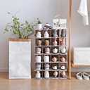 6-Tier Narrow Shoe Rack for Small Entryways, Space-Saving Adjustable Stackable Shelves, Free Standing Shoe Organizer for Closet, Corner, Doorway, White