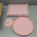 Fivenl 8 Pcs Cake Stand Pink Metal Dessert Table Display Set, 3-Tier Cupcake Stand, Cake Display Tower and Cookie Tray Rack Serving Tray for Birthday Party, Weddings, Baby Shower (Pink)