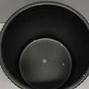 Amazon Basics Fluted Ceramic Round Planter with Drainage Hole, Indoor Outdoor Flower Pot, 8-inch, Black