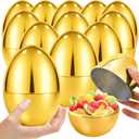 12 PCS 6" Jumbo Golden Plastic Easter Eggs Fillable , Giant Empty Easter Eggs Fillable Bright Gold Metallic Egg for Kids Boys Girls Classroom Prizes Easter Basket Stuffers Party Favors