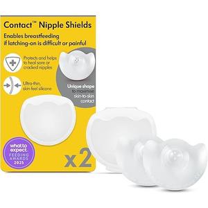 Medela Contact Nipple Shields, Medium 20mm, Food Grade Silicone | for Latching Difficulties During Breastfeeding, Flat or Inverted Nipples