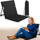 Jetec Foldable Floor Backrest Chair Portable Camping Chair with Storage Bag Light Weight Lazy Seat for Indoor Outdoor Bed Ground Park Lawn Concerts Beach Hiking