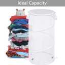 BATTOO Collapsible Laundry Basket with Lid Foldable Mesh Pop Up Hamper with Handles for Laundry Room, Bathroom, Kids Room, College Dorm, Travel, Storage Organizer White
