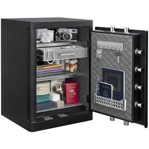 JINXNOBI Luxury Large Biometric Safe,Jewelry Safes for Home,4 Cubic Feet Safe Box Fingerprint Access,25.2inch Home Safes with Jewelry Drawer,Heavy of 90.5lbs