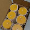 6 Pack Natural Beeswax Pillar Candles, 100% Pure Beeswax Candles, 210 Hours Long Burning, Organic Emergency Beeswax Candles Bulk for Home Decor Relax Prayer, Smokeless & Dripless 2x4in (Yellow)