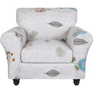 SearchI Stretch Sofa Cover Printed Couch Covers, Floral Pattern 2 Piece Armchair Slipcover with Separate Chair Cushion Cover, Washable Furniture Protector for Living Room(Armchair, Autumn Leaves) (Small)