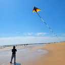 Gaint Kite for Adults Easy to Fly, 9ft Huge Delta Kite Come with 98ft Tail, X-Large